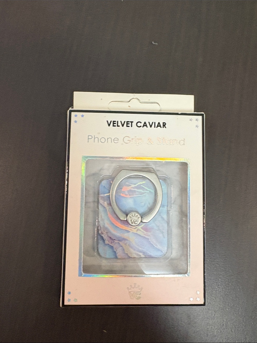 Velvet Caviar Blue Marble Phone Grip Ring & Stand